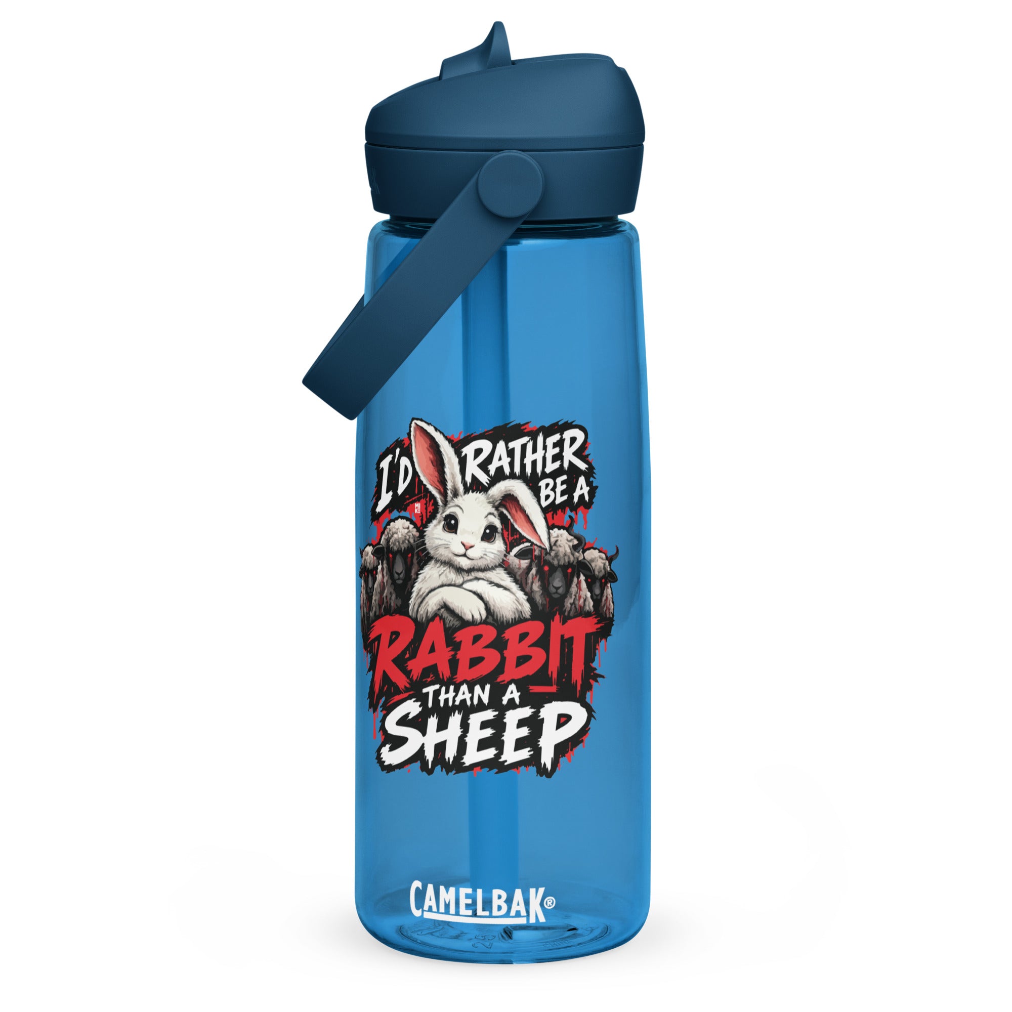 I'd Rather Be a Rabbit Than a Sheep Flip straw water bottle